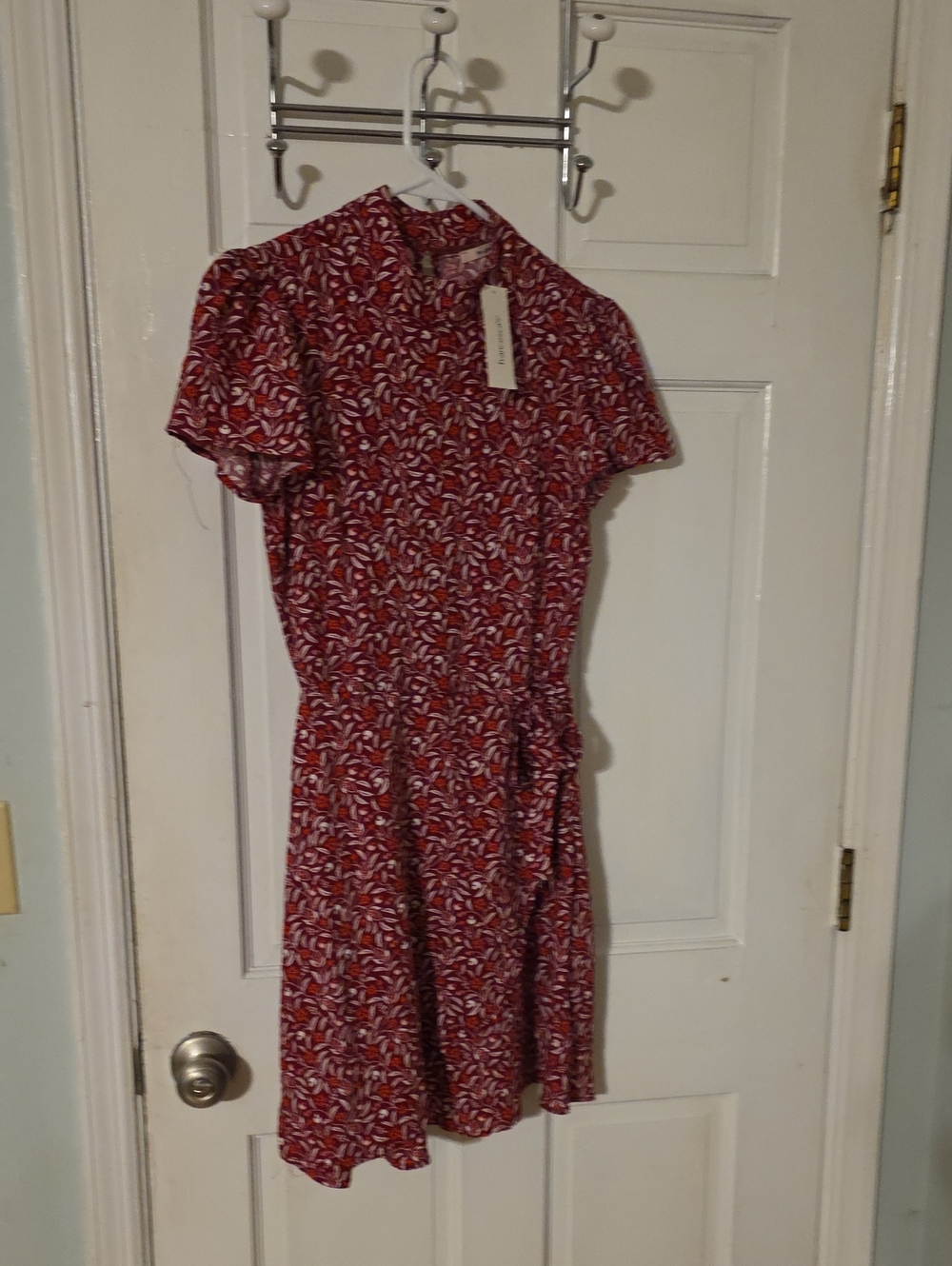miami Red Floral Short-Sleeve Mini Dress